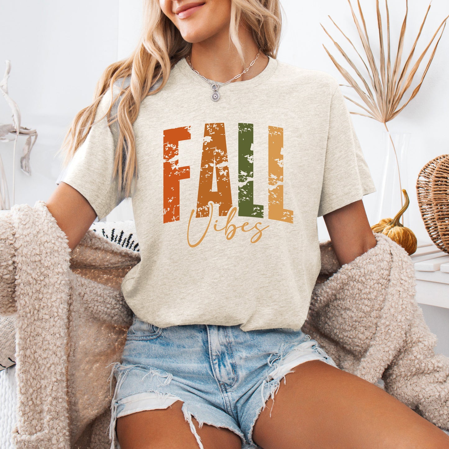 Fall Vibes Retro Varsity Pumpkin Tee
